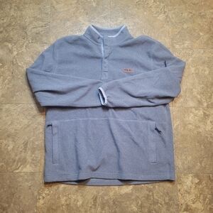 Huk Channel Popover Fleece Pullover Mens Large L Gray Long Sleeve Fishing